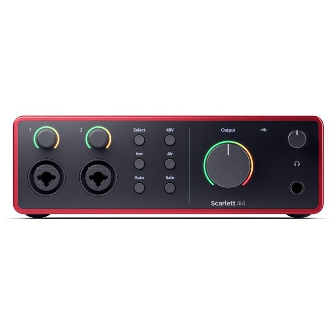 Focusrite MOSC0034 Scarlett 4i4 Gen4 Interfaccia Audio USB-C 4 IN 4 OUT 2 Preamplificatori 24bit 192kHz colore Rosso e Nero