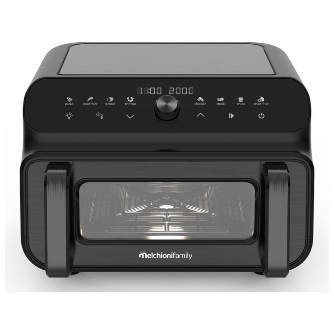 Melchioni 118340040 BEATRICE Friggitrice ad aria 10 L 2000 W 8 programmi Display Digitale (55.5x43.0x31.5 cm) colore Nero