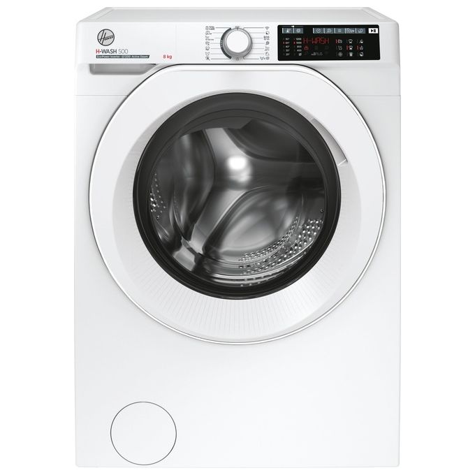 Hoover H-WASH 500 HW 28AM-1-S - Lavatrice a Carica Frontale 8 kg, 1400 rpm, Classe Energetica A, Motore Eco-Power Inverter con Funzioni Smart e Igiene Plus (85×60×53 cm), Colore Bianco
