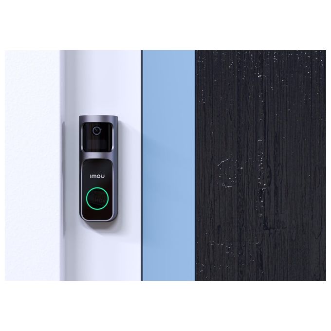 Imou DB-2SP-3T0W-DS2S Doorbell 2S Kit Videocitofono Wi-Fi 2K 3MP Batteria 5000 mAh Visione Notturna IR colore Nero