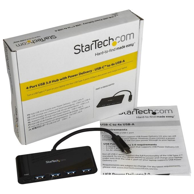 Startech Networking hub usb 3.0 4port pd 2.0 Delivery - Usb-c 4x Usb-a