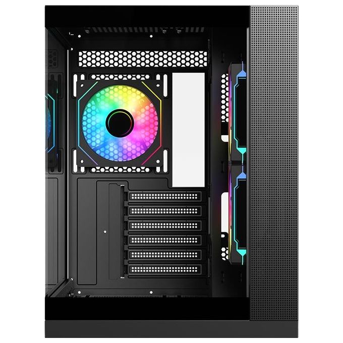 Itek ITGCADCDSB DARK CAVE DS Case Tower Gaming ATX micro ATX Mini ITX 3x120mm ARGB Vetro Temperato USB Type C colore Nero