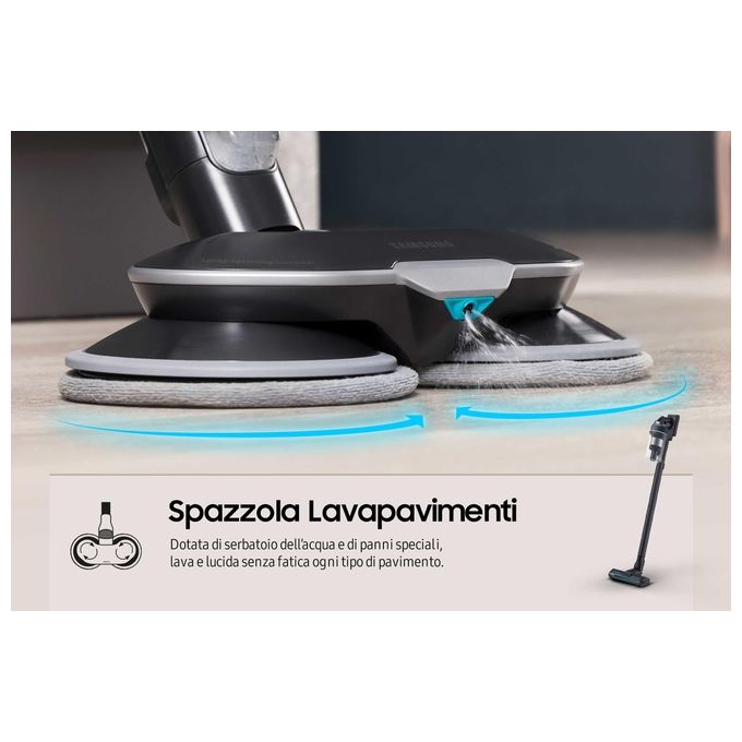 Samsung VS20C852FTB Jet 85 Premium Aspirapolvere a Bastone Multiciclonico 0,8 L 210W 60 min 86 dB colore Nero Blu