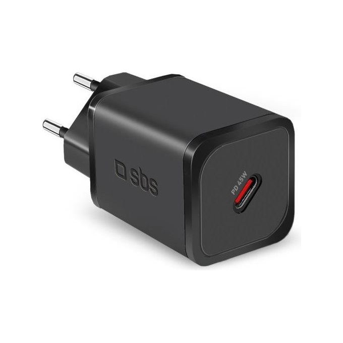 SBS TETRGAN1C45W Alimentatore USB-C 45W GaN Power Delivery colore Nero