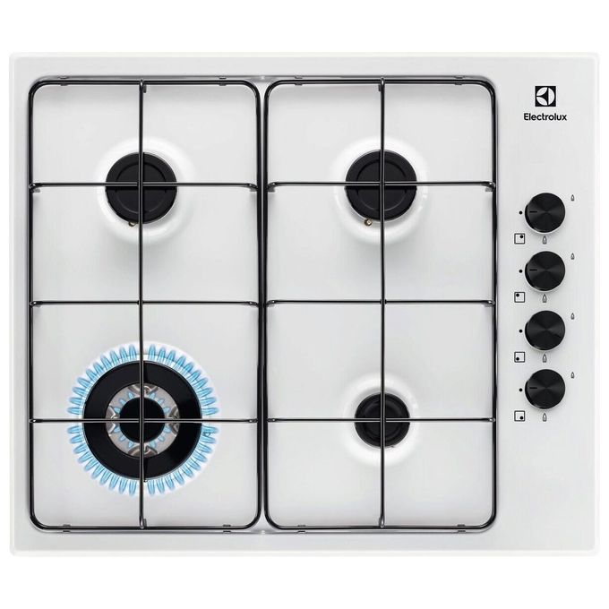 Electrolux EGS 6414 W Piano Cottura a Gas 4 Fuochi Bruciatore Tripla Corona Comandi Laterali 60 cm Bianco