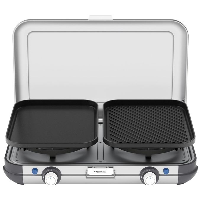 Campingaz 2 Grill e Go CV Cucina da Campeggio Fornello a Gas con 2 x 2.000 Watt di Potenza