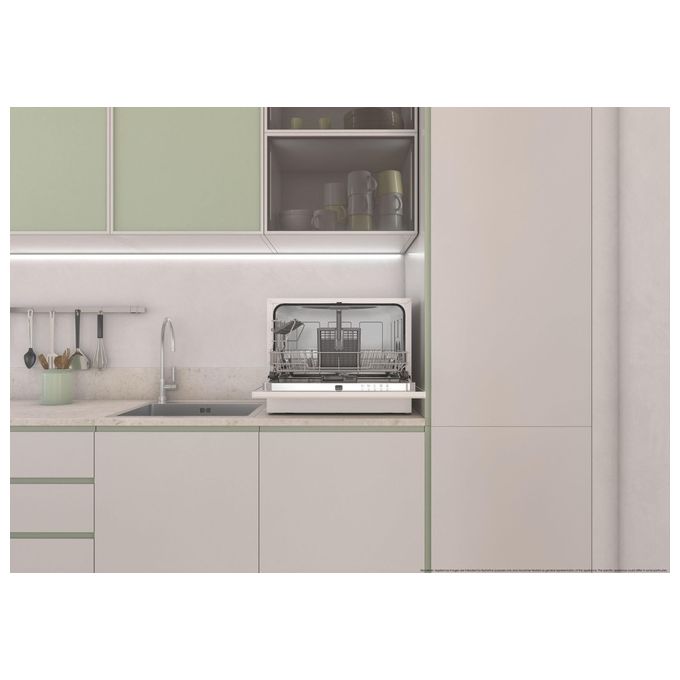 Candy CP 6E51LW RapidO Lavastoviglie Compatta 6 coperti Classe E 51 dB 5 programmi (44x55x50 cm) colore Bianco