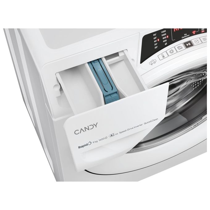 Candy RapidÓ ECO, Lavatrice 9kg, 1400 giri, Classe A, Bianco, RO 496DWM7-1-S
