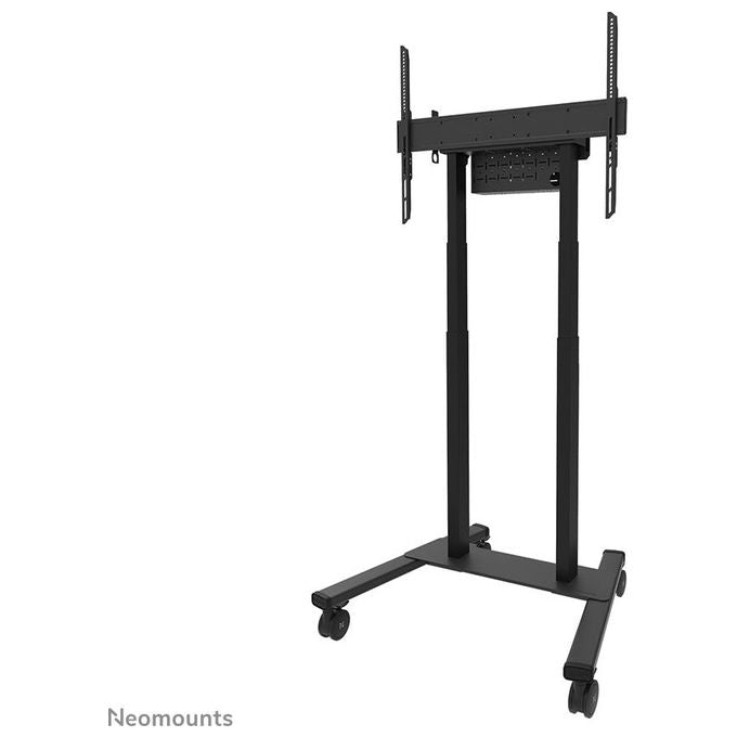 Neomounts W127366252 FL55-875BL1 Carrello TV Motorizzato per Display 55-100 Pollici VESA 100x100-800x600 Altezza Regolabile con Telecomando Ruote Bloccabili Fino a 110 Kg colore Nero