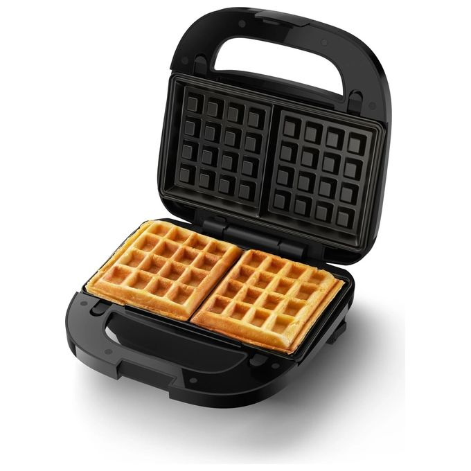 Philips HD2350-80 Serie 5000 Tostiera per Panini Sandwich e Waffle 3 Piastre Antiaderenti Removibili 750W colore Nero