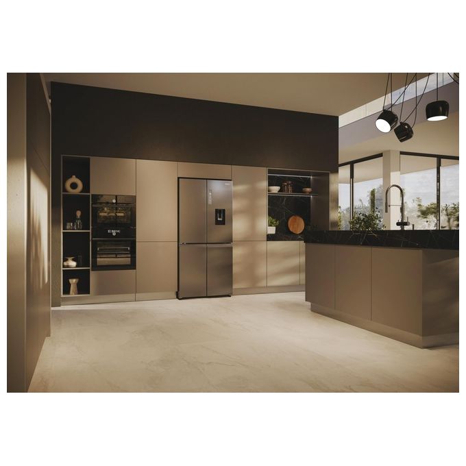 Haier HCW58F18EWMP Cube 83 Frigorifero Americano 507 L 178 cm Classe E 38 dB No Frost Wi-Fi Dispenser Acqua colore Platino Inox