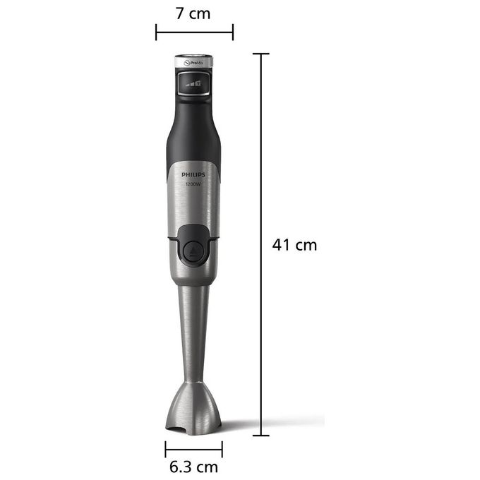 Philips HR2685-00 Serie 5000 Frullatore a Immersione 1200W ProMix con Robot da Cucina 1.7L Tritatutto 0.5L e Frullino colore Nero