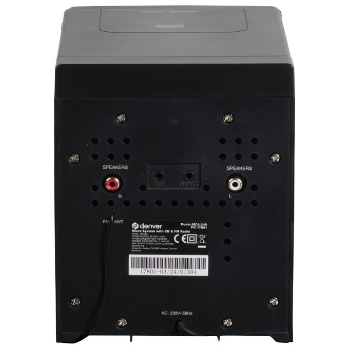 Denver MCA-240 Microsistema Audio per la Casa Lettore CD Radio FM 40 W Display LCD Telecomando colore Nero
