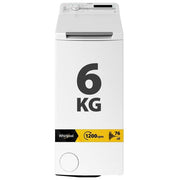 Whirlpool TDLR 6240S IT Lavatrice Carica dall'Alto Slim 6 Kg 1200 rpm Classe C 6° Senso FreshCare (90x40x60 cm) colore Bianco