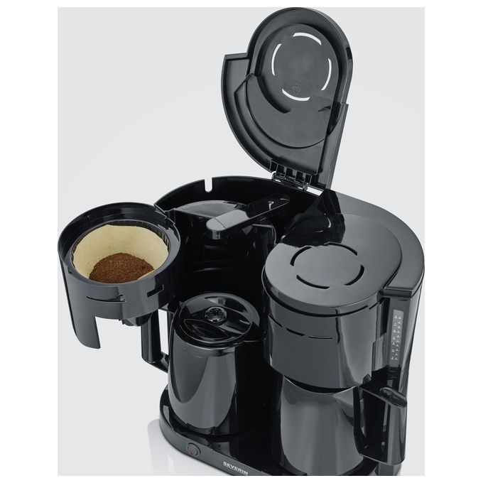 Severin 9315 Macchina da caffe' a doppio filtro con 2 taniche termiche 1 6 L 800 W indicatore livello acqua integrato colore Nero