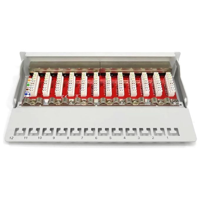 Digitus Pannello Patch Desktop per Reti Cat 6a Classe Ea 12 Porte Grigio