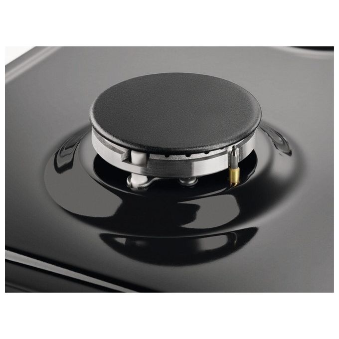 Electrolux PN640RUV Rustico Soft Piano cottura a gas 60 cm 4 fuochi bruciatore tripla corona Wok 4000 W Sicurgas colore Nero Ghisa