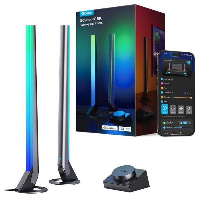 Govee H6047 Gaming Smart Light Bars RGBIC LED Wi-Fi Bluetooth Alexa Google Assistant colore Bianco