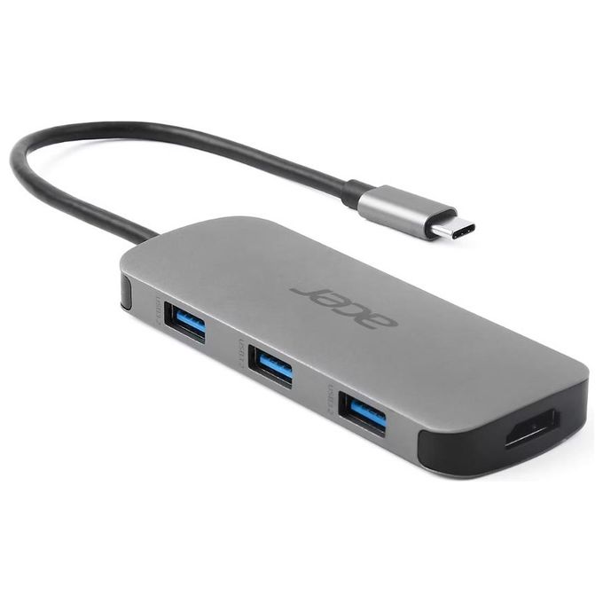 ACER Dongle Tipo C 7in1 USB 3.2 Gen 1 Argento
