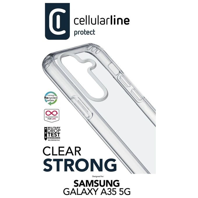 Cellularline CLEARDUOGALA35T Clear Strong Cover Samsung Galaxy A35 5G Military Test antiurto colore Trasparente
