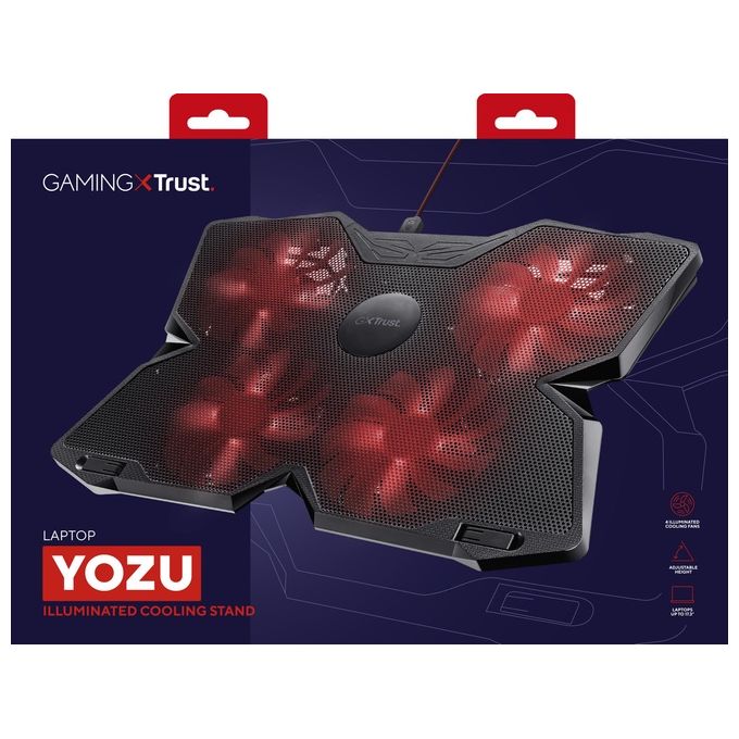 Trust GXT 278 Base di Raffreddamento per Laptop da Gioco Ventole Illuminate a Velocita' Regolabile