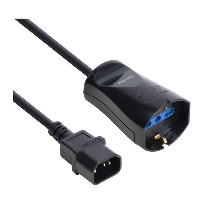 Vultech Cavo Adattatore di Alimentazione Iec14 Maschio a Presa Bipasso-Schuko