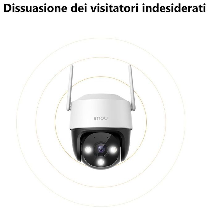 Imou IPC-S7CP-3M0WE Cruiser 2C Telecamera IP Esterno Motorizzata 360° 3MP 2K Wi-Fi 6 IP66 Visione Notturna colore Bianco