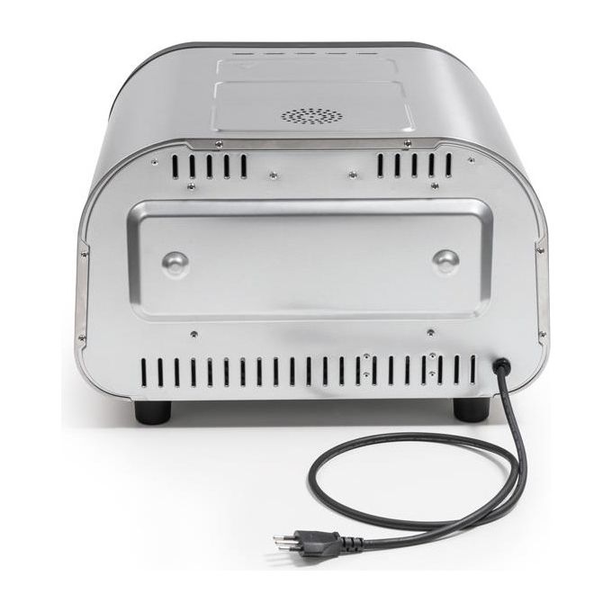 Macom 884 Just Kitchen Forno per Pizza Elettrico Pietra Refrattaria 32 cm 1700W 400°C Timer Digitale colore Nero Inox