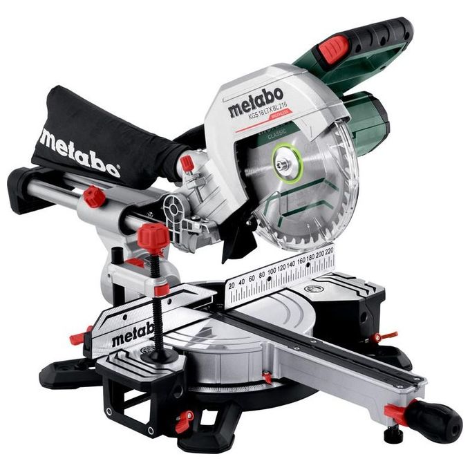 Metabo 614216850 KGS 18 LTX BL 216 Sega troncatrice radiale a batteria 18V motore brushless 5000 giri-min 30,5 cm di taglio colore Nero