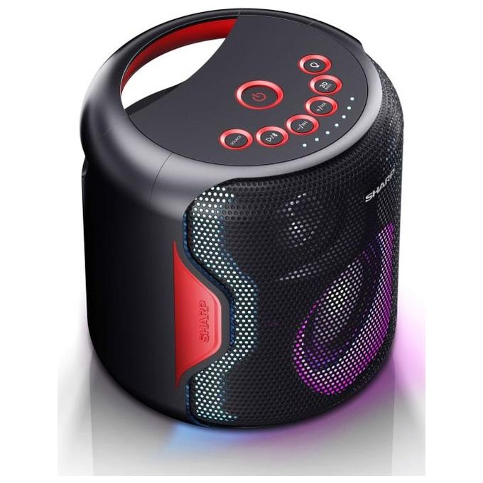 Sharp PS-921 Altoparlante Portatile Bluetooth 2.1 130 W con Subwoofer Luci LED RGB IPX5 colore Nero