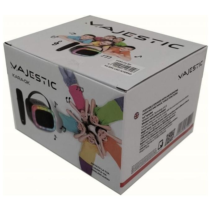 New Majestic Speaker Kara Ok Black con Microfono Funzioni Karaoke e Magic Voice