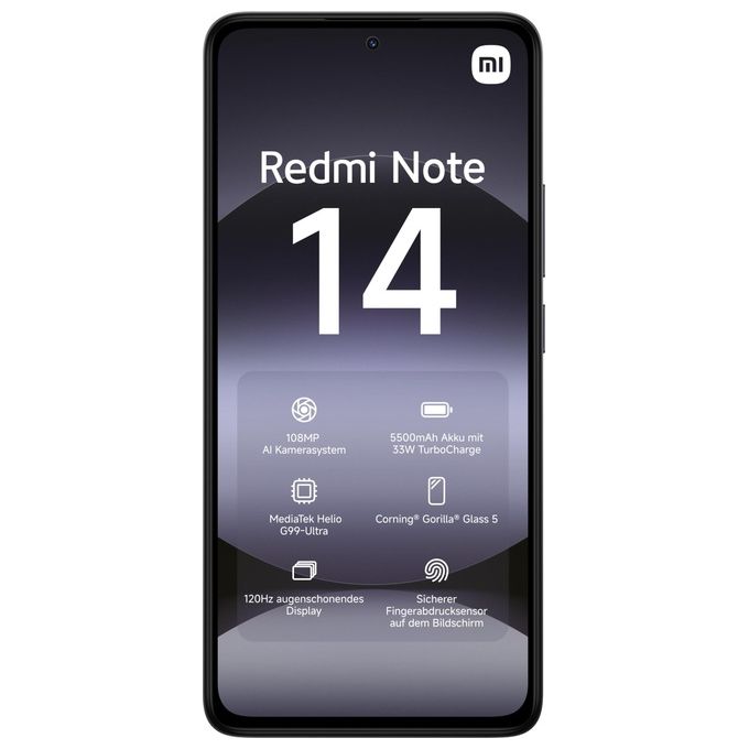 Xiaomi MZB0J01EU Redmi Note 14 Smartphone 4G 6.67'' AMOLED 120Hz 6 GB RAM 128 GB MediaTek Helio G99 Ultra 108 MP 5500 mAh colore Nero