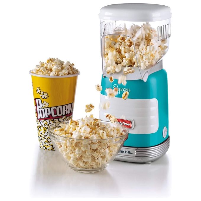 Ariete 00C295601AR0 Pop Corn Party Time Macchina per Pop Corn 60 g in 2 minuti Aria Calda Senza Grassi 1100 W colore Azzurro