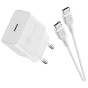 Cellularline Charger KIT_ Caricatore Usb Type-C 15W e cavo Usb Type-C 1mt Bianco