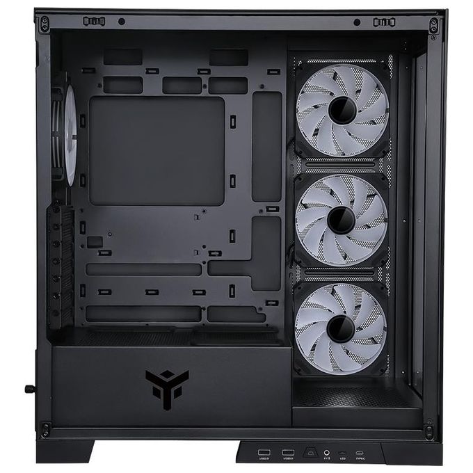 Itek ITGCASB45B SHOWBUI PC Case Tower Gaming ATX 4 Ventole ARGB 12cm 2xUSB3 Type-C Pannello Vetro Temperato colore Nero