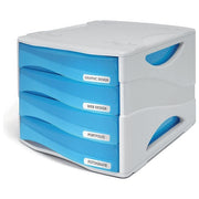 Arda Cassettiera 4 Cassetti Azzurro Trasparente