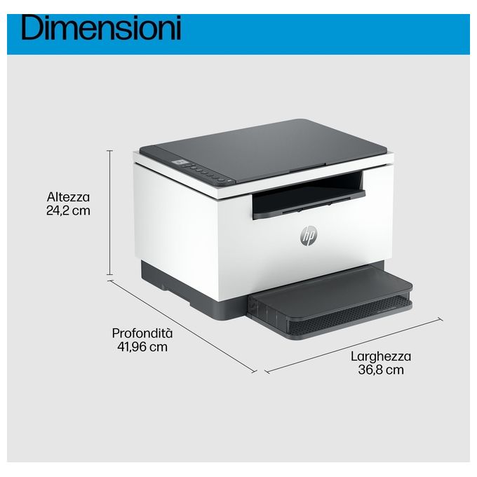 HP 8J9K4F LaserJet M234d Stampante Multifunzione Laser Mono A4 29 ppm Fronte Retro Automatico USB Apple AirPrint colore Grigio