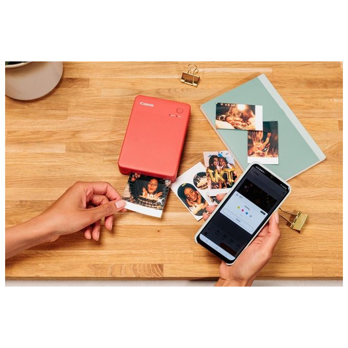 Canon QX20-RD SELPHY QX20 Stampante Fotografica Portatile Sublimazione Wi-Fi 2 formati USB-C colore Rosso