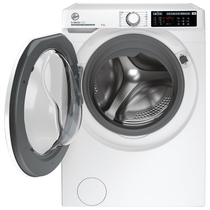 Hoover H-WASH 500 HW 28AM-1-S - Lavatrice a Carica Frontale 8 kg, 1400 rpm, Classe Energetica A, Motore Eco-Power Inverter con Funzioni Smart e Igiene Plus (85×60×53 cm), Colore Bianco