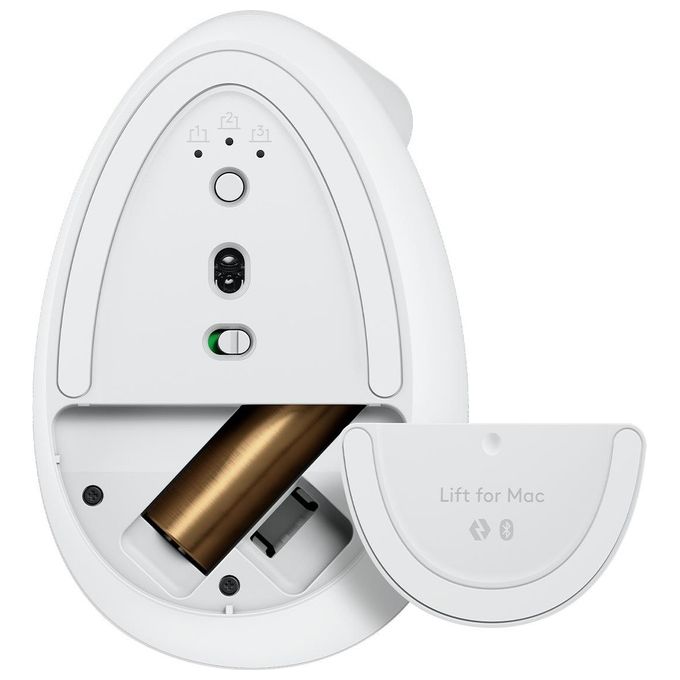 Logitech 910-006477 Lift for Mac Mouse Ergonomico Verticale Wireless Bluetooth 4000 DPI SmartWheel colore Bianco