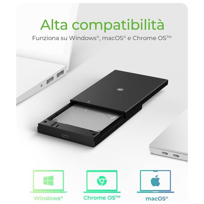 RaidSonic ICY BOX IB-200T-C3 Contenitore di Unita' di Archiviazione Box Esterno HDD-SSD Nero 2.5
