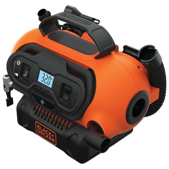 Black+decker compressore portatile 11 bar doppia alimentazione 230 12 v con accessori gonfiaggio