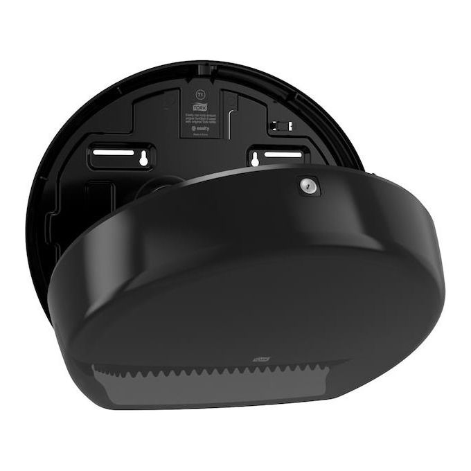 Tork W5509 Elevation Dispenser Carta Igienica Mini Jumbo Sistema T2 con Finestrella di Controllo e Sistema Antisrotolamento colore Nero