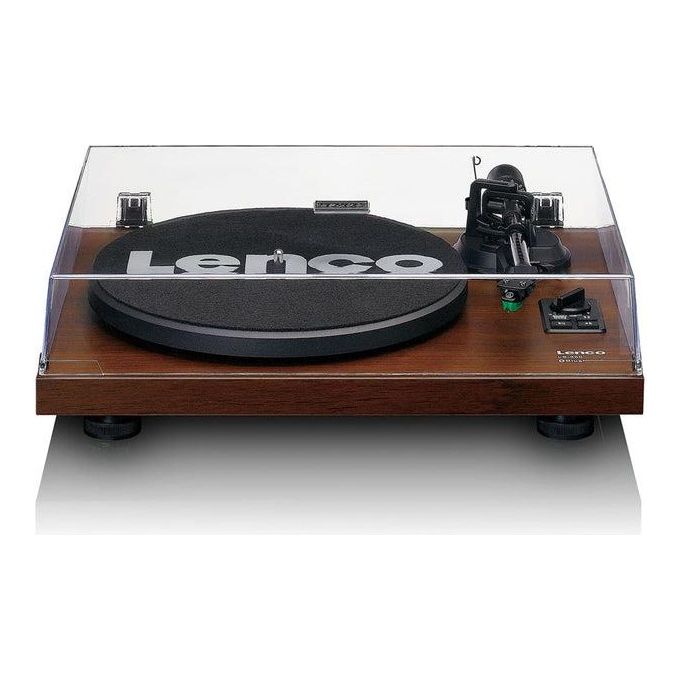 Lenco LS-600WA Giradischi a cinghia Bluetooth 5.0 amplificato 2x30W con altoparlanti colore Noce
