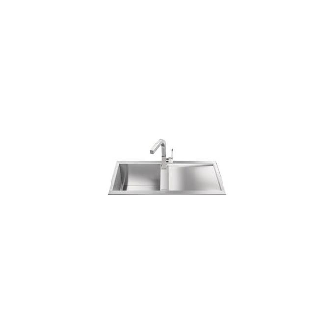 Smeg LQ861D Lavello 1 Vasca Quadra con Gocciolatoio Dx 86x50cm Vasca 35x40cm Profondita' 21,6cm
