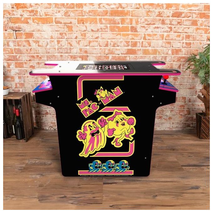 Arcade1up MSP-H-01241 Ms Pac-Man Head to Head Tavolo Cabinato Arcade Console Retrogaming Schermo LCD 17'' 12 Giochi colore Nero