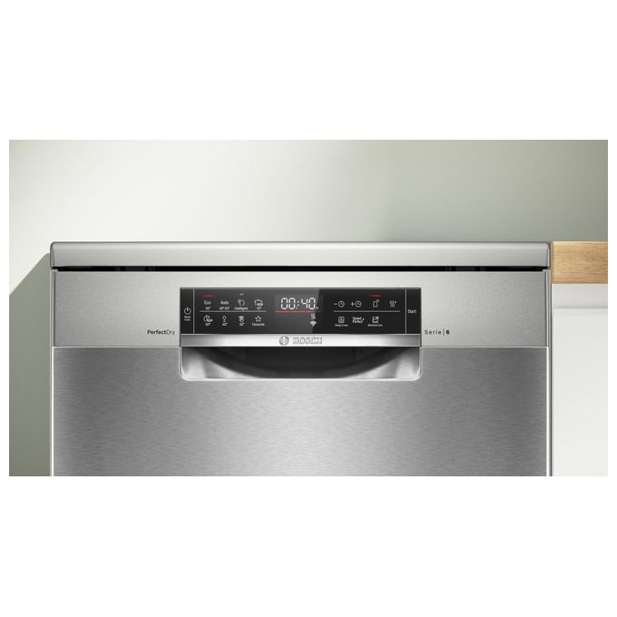Bosch SMS6ZCI16E Serie 6 Lavastoviglie Libera Installazione 14 coperti Classe B 40 dB Wi-Fi PerfectDry (85x60x60 cm) colore Acciaio inox