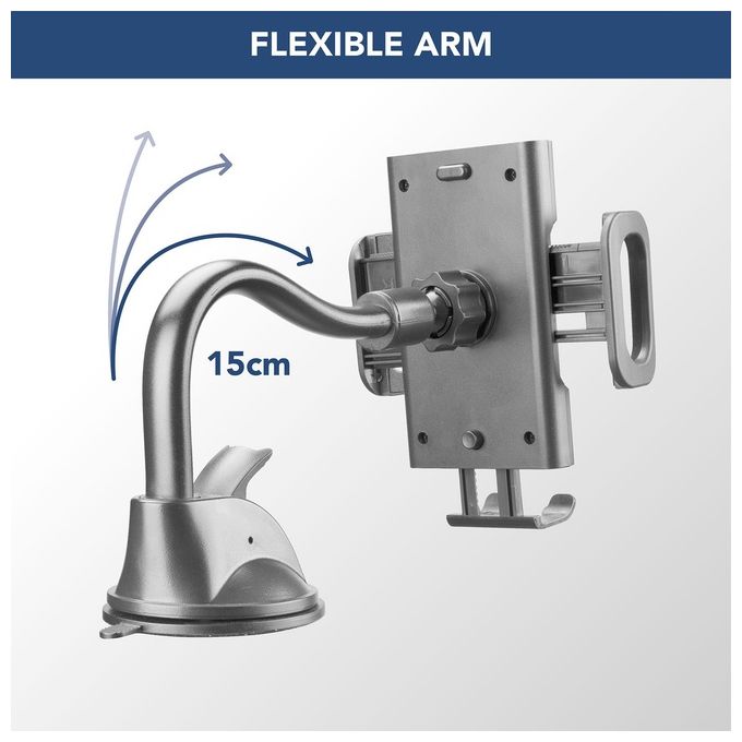 Cellular Line Hug Flexi Universal Supporto smartphone da auto con fissaggio a ventosa