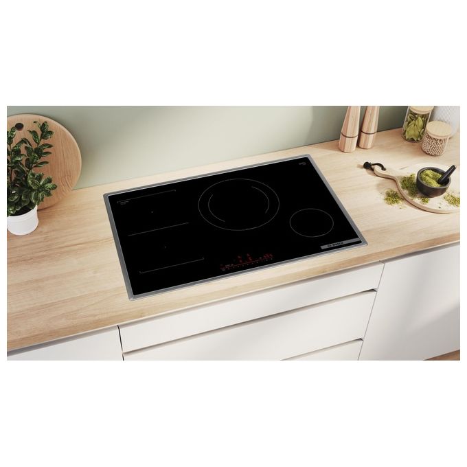 Bosch PVS845HB1E Serie 6 Piano cottura a induzione 80 cm 4 zone CombInduction DirectSelect Home Connect colore Nero