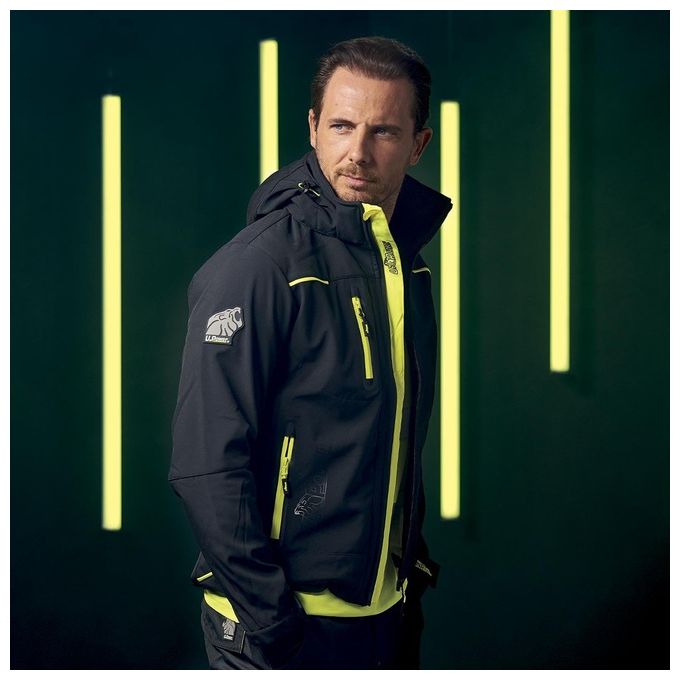 U-Power FU187BC Space Giacca Softshell Impermeabile Antivento Traspirante Cappuccio Staccabile Membrana U-Tex colore Nero